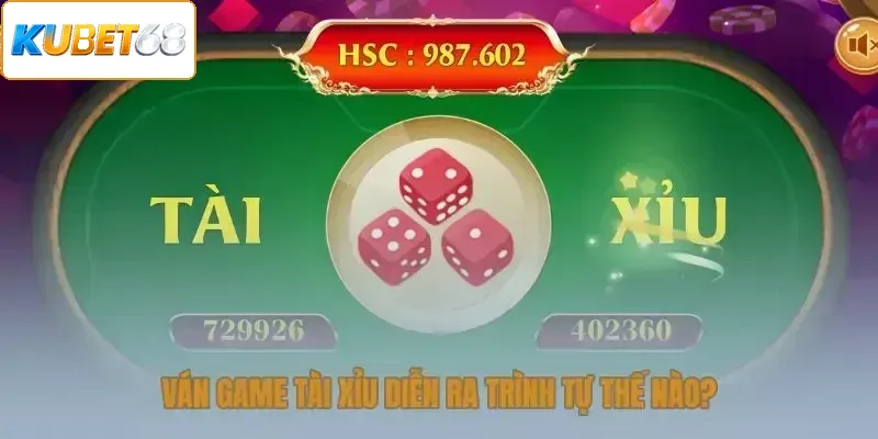 Ván game tài xỉu diễn ra theo trình tự nào?